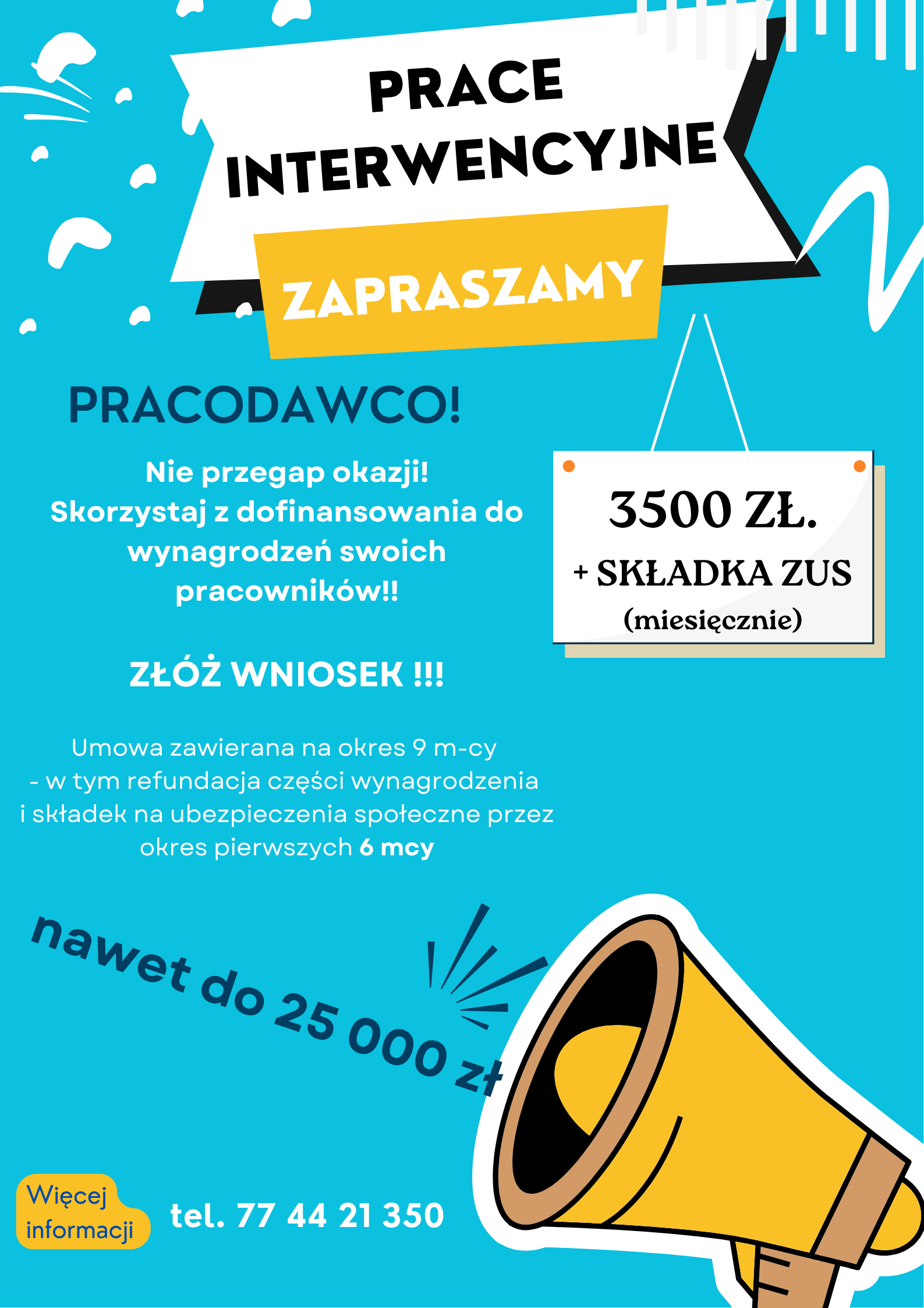 Zdjęcie artykułu UWAGA !!! NABÓR WNIOSKÓW O ORGANIZOWANIE PRAC INTERWENCYJNYCH