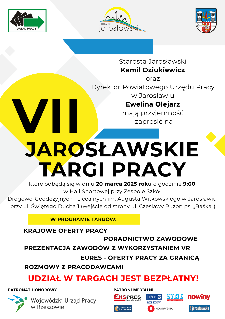 Plakat promujący VII Jarosławskie Targi Pracy