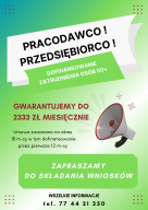 Zdjęcie artykułu NABÓR WNIOSKÓW  O DOFINANSOWANIE WYNAGRODZENIA ZA...